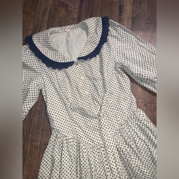 Nwot free people need to know collared lace mini dress khaki $189 boho fall - Picture 8 of 10